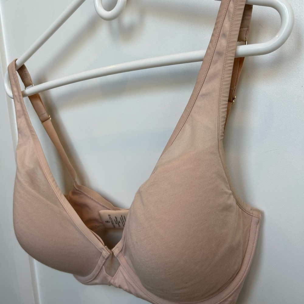 Thirdlove 24/7 cotton plunge bra 34F